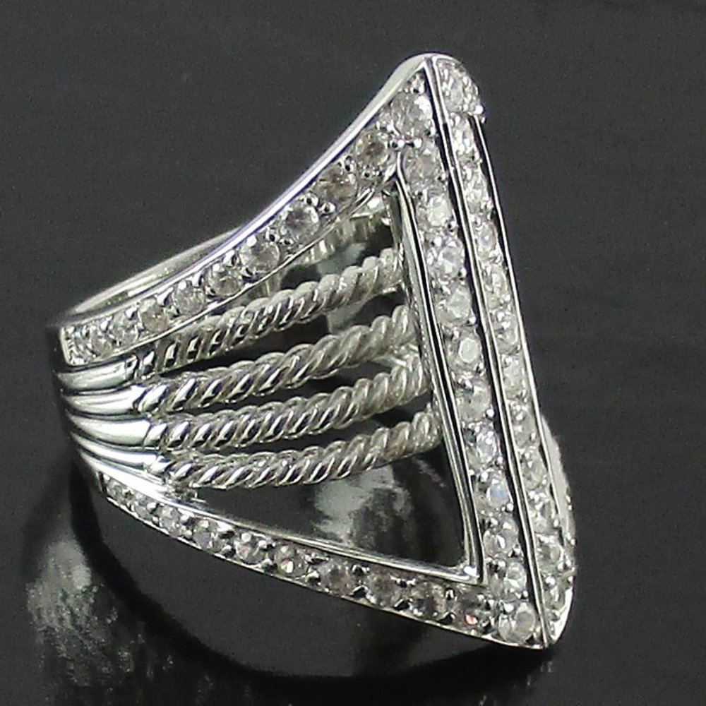 Yours By Loren .93ct White Zircon "Bridge" Ring
